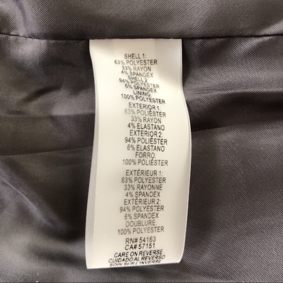 Karl Lagerfeld Gray Suede Trim V-Neck Blazer 2 - Picture 5 of 6